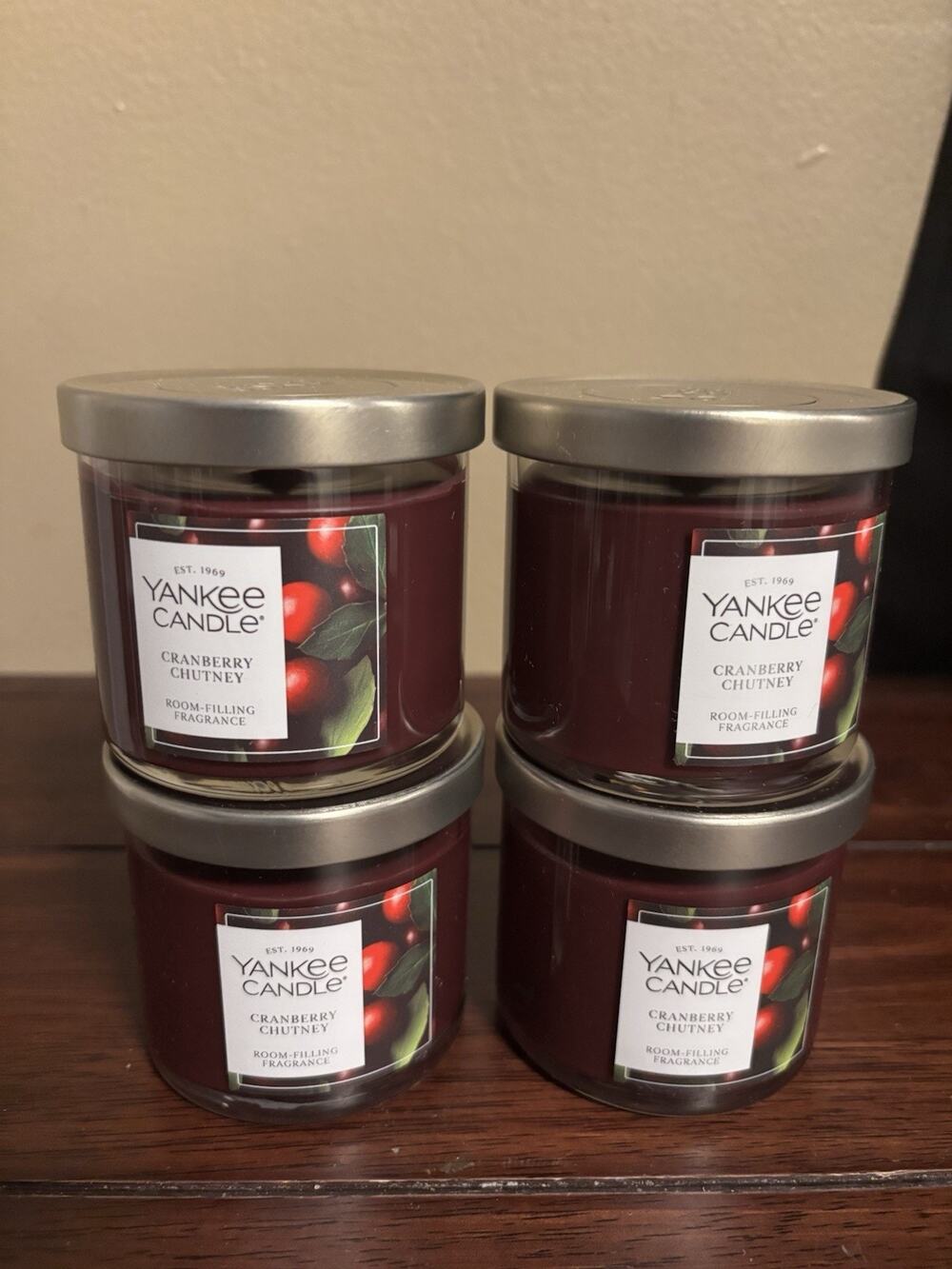 Yankee Ceanberry Chutney 4.3 Ounce Candle With Lid (Qty 4)